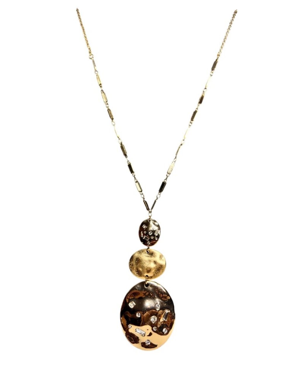 Carol Dauplaise Gold Tone Cable Chain Necklace With Large Chunky Pendant (6303)